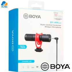 Boya BY-MM1+ (PLUS) - micrófono shotgun para celulares, laptops, camaras