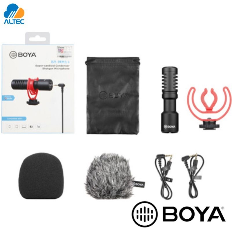 Boya BY-MM1+ (PLUS) - micrófono shotgun para celulares, laptops, camaras