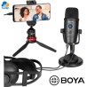 Boya BY-PM500 - micrófono usb de escritorio para computadoras y celulares
