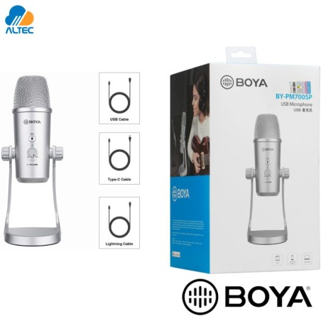 Boya BY-PM700SP - micrófono usb de escritorio para computadoras y celulares