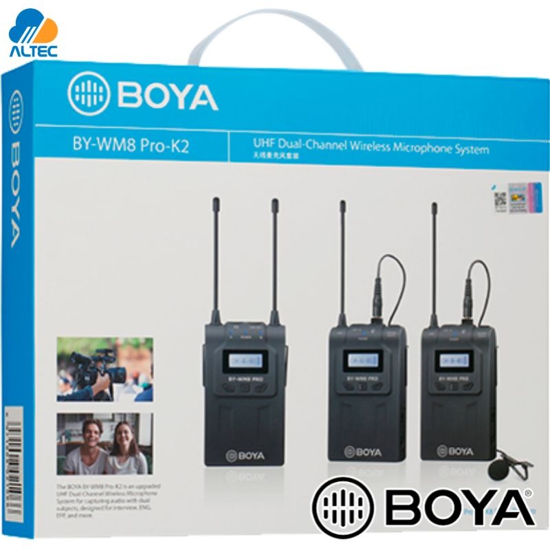 Boya BY-WM8 PRO-K2 - microfono de solapa doble inalambrico digital UHF