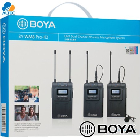 Boya BY-WM8 PRO-K2 - microfono de solapa doble inalambrico digital UHF