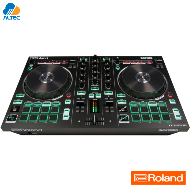  RolandControlador de DJ de cuatro canales y cuatro cubiertas  con la actualización de Serato DJ PRO (DJ-202) : Instrumentos Musicales