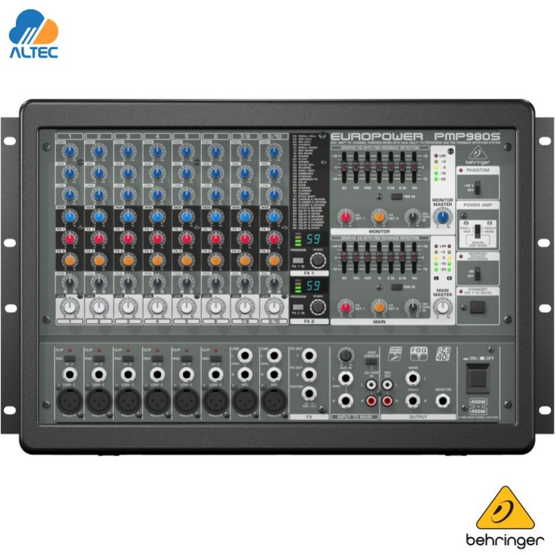 Behringer PMP980S - mezcladora amplificada 900w, 10 canales, efectos