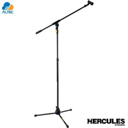Hercules MS631B PLUS, trípode con brazo y clip de micrófono y ajuste de altura ez grip