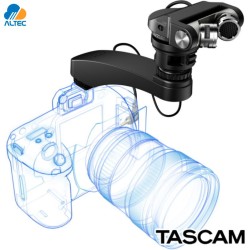 Tascam TM-2X - micrófono condensador estéreo para cámaras dslr con soporte de zapata