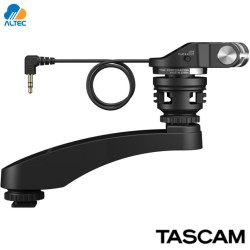 Tascam TM-2X - micrófono condensador estéreo para cámaras dslr con soporte de zapata