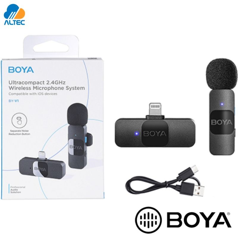 Boya BY-V1 - sistema de micrófono inalámbrico ultracompacto de 2,4 GHz