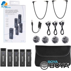 Boya BY-W4 - sistema de 4 micrófonos inalámbrico ultracompacto de 2,4 GHz