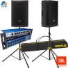 Combo Par JBL PRX915 trípodes y soundcraft ui24r