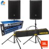 Combo Par JBL PRX915 trípodes y soundcraft ui24r